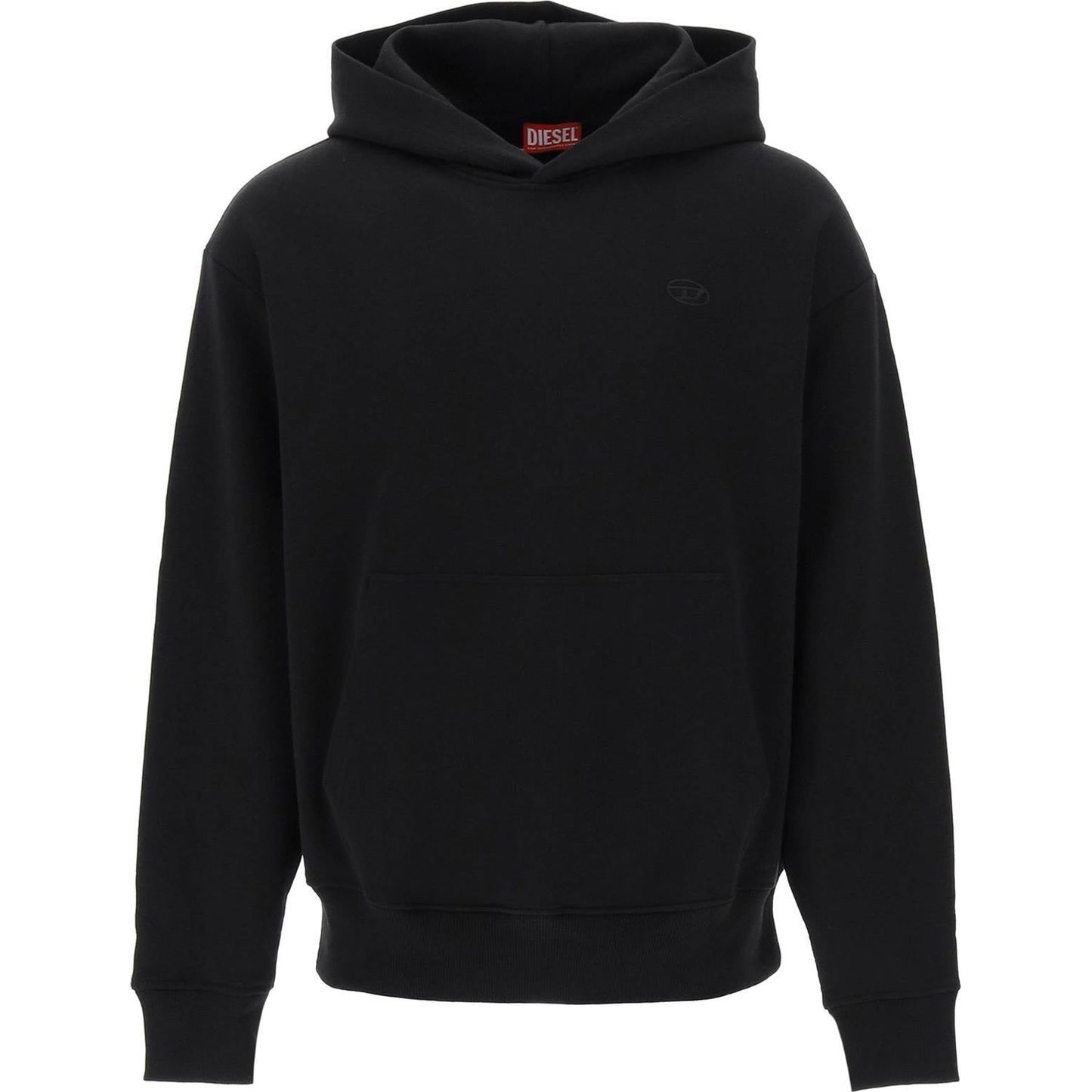 Diesel logo embroidered hoodie Topwear Diesel Black
