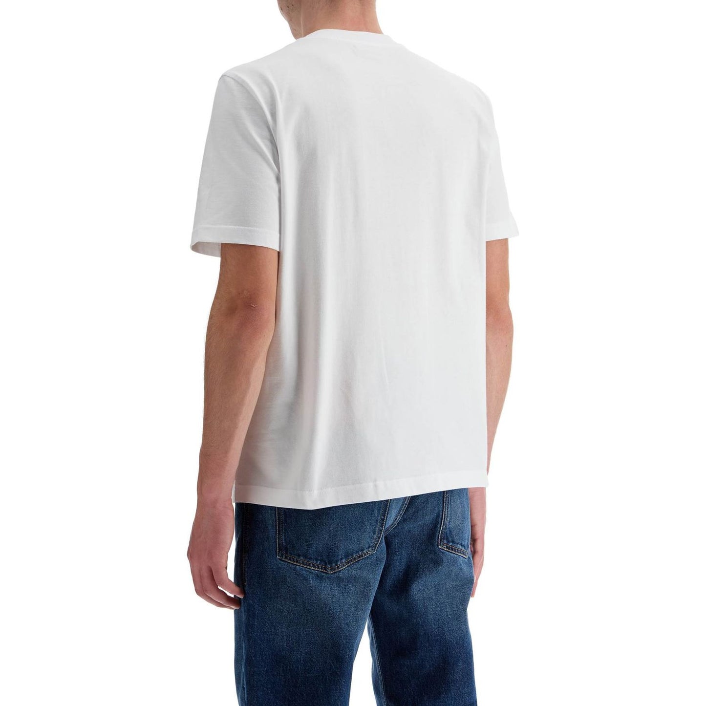 Diesel white cotton t-shirt with embossed logo t-adjust-bigoval Topwear Diesel Light Gray