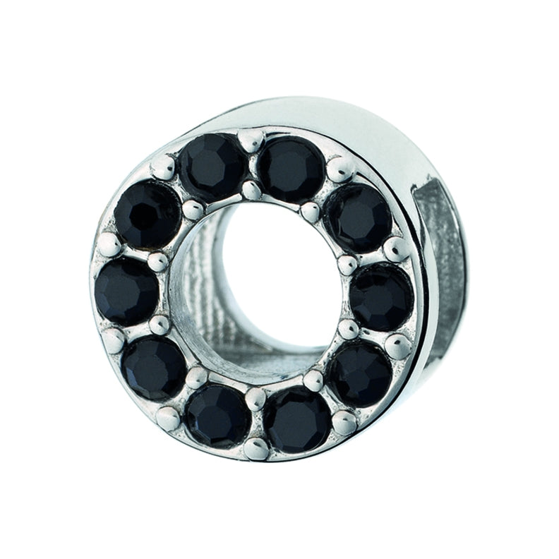 AN JEWELS JEWELRY Mod. AL.DLI01BK featuring a circular design adorned with black gemstones.