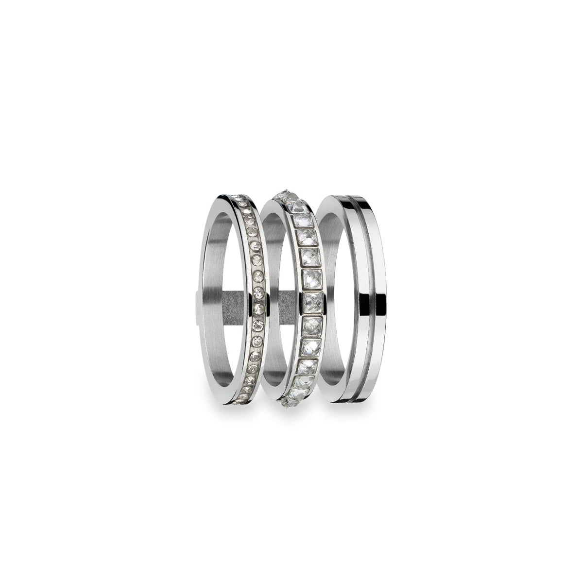 Alt Tag: AN JEWELS JEWELRY Mod. AR.R3NS01SC-8 silver rings set with crystals