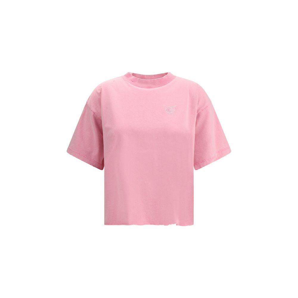 Balenciaga Cropped T-ShirtBalenciaga’s cotton T-Shirt is a bold, modern piece that combines comfort and contemporary style. The cropped design with ribbed crew neck offers a chic and dynamic fit. The iconic embroidered logo on the front adds a recognizabl