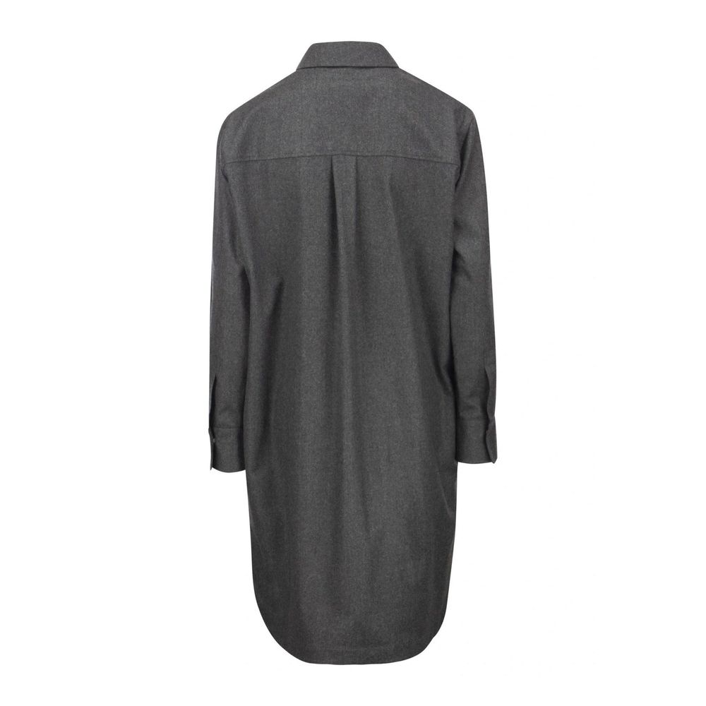 Brunello Cucinelli Gray Wool Casual Dress