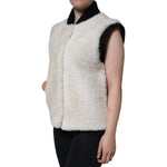 Burberry White WARRENFORD Shearling Leather Vest Coat Jacket JKT4091-44
