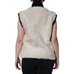 Burberry White WARRENFORD Shearling Leather Vest Coat Jacket JKT4091-44