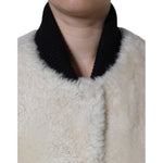 Burberry White WARRENFORD Shearling Leather Vest Coat Jacket JKT4091-44