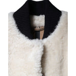 Burberry White WARRENFORD Shearling Leather Vest Coat Jacket JKT4091-44