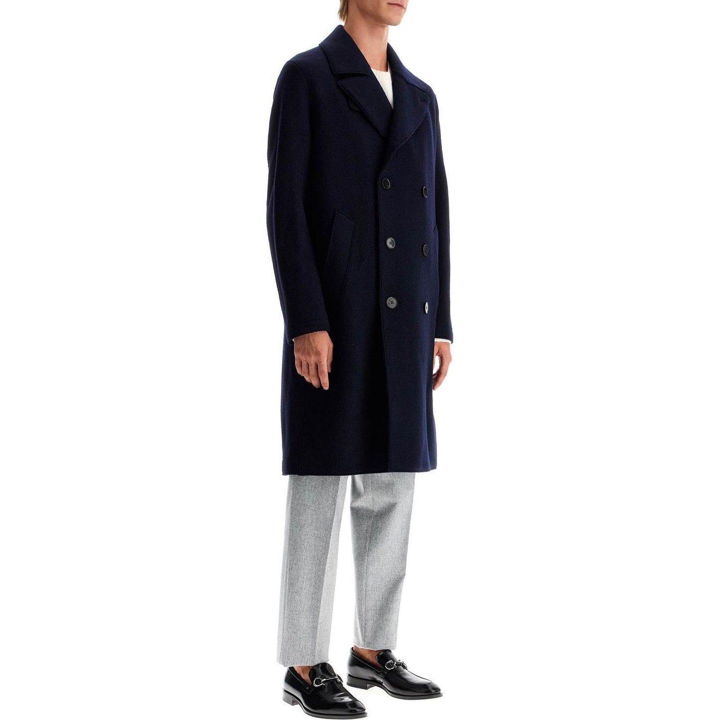 Harris Wharf London double-breasted wool coat in boiled