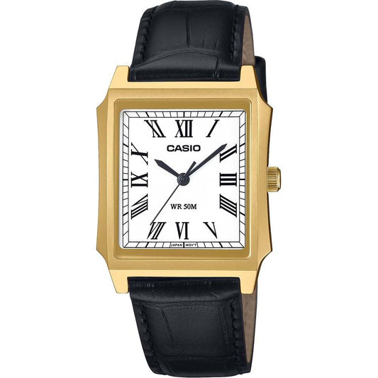 CASIO COLLECTION Mod. TANK - GOLD, LEATHER WATCHES
