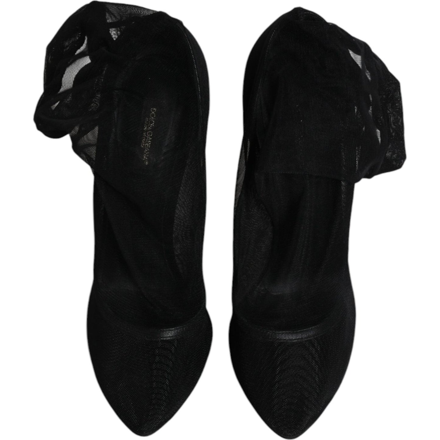 Dolce & Gabbana Black Nylon Mesh Sock Style Boots Shoes