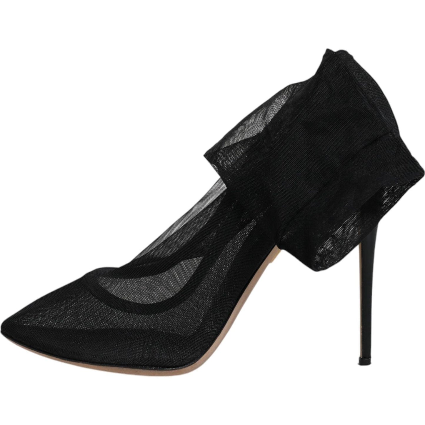 Dolce & Gabbana Black Nylon Mesh Sock Style Boots Shoes