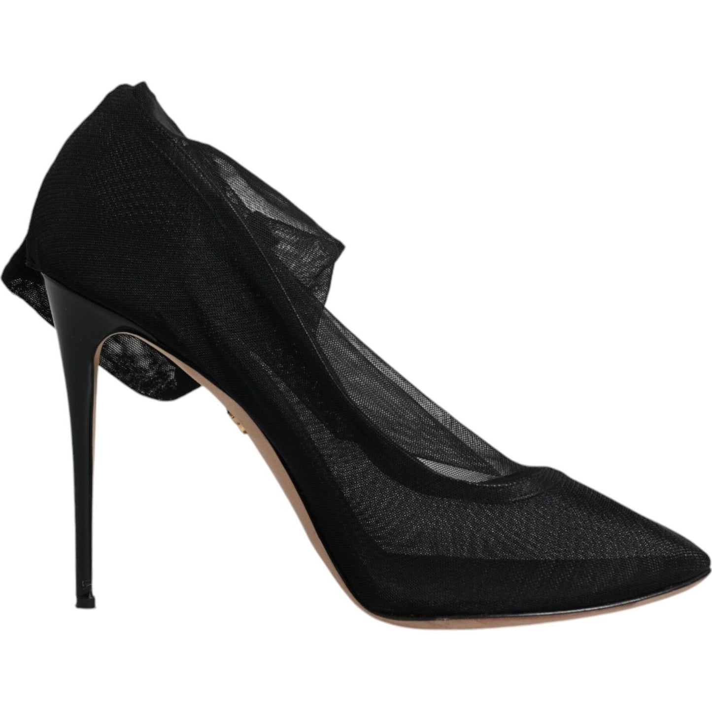 Dolce & Gabbana Black Nylon Mesh Sock Style Boots Shoes