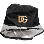 Dolce & Gabbana Dolce & Gabbana Black Nylon PVC DG Logo Bucket Hat HAT9835-57 1728,57 cm|S,67345645728,Accessories,Black,Dolce & Gabbana,Hat - Women - Accessories,Materials: 67% Nylon 33% PVC,New with tags,Women,Women - Accessories