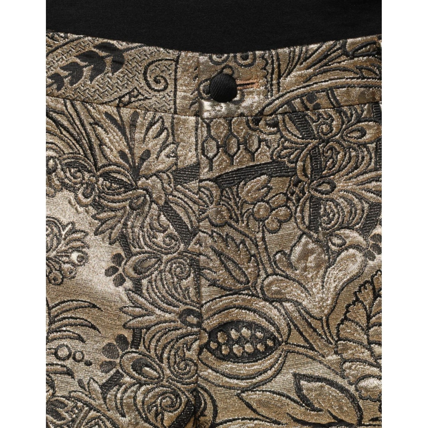 Dolce & Gabbana Dolce & Gabbana Gold Floral Jacquard Men Dress Pants PAN75361-52
