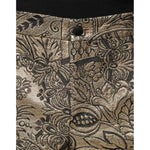 Dolce & Gabbana Dolce & Gabbana Gold Floral Jacquard Men Dress Pants PAN75361-52