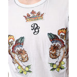 Dolce & Gabbana White Angel Crown Print Crew Neck T-shirt TSH86640-46