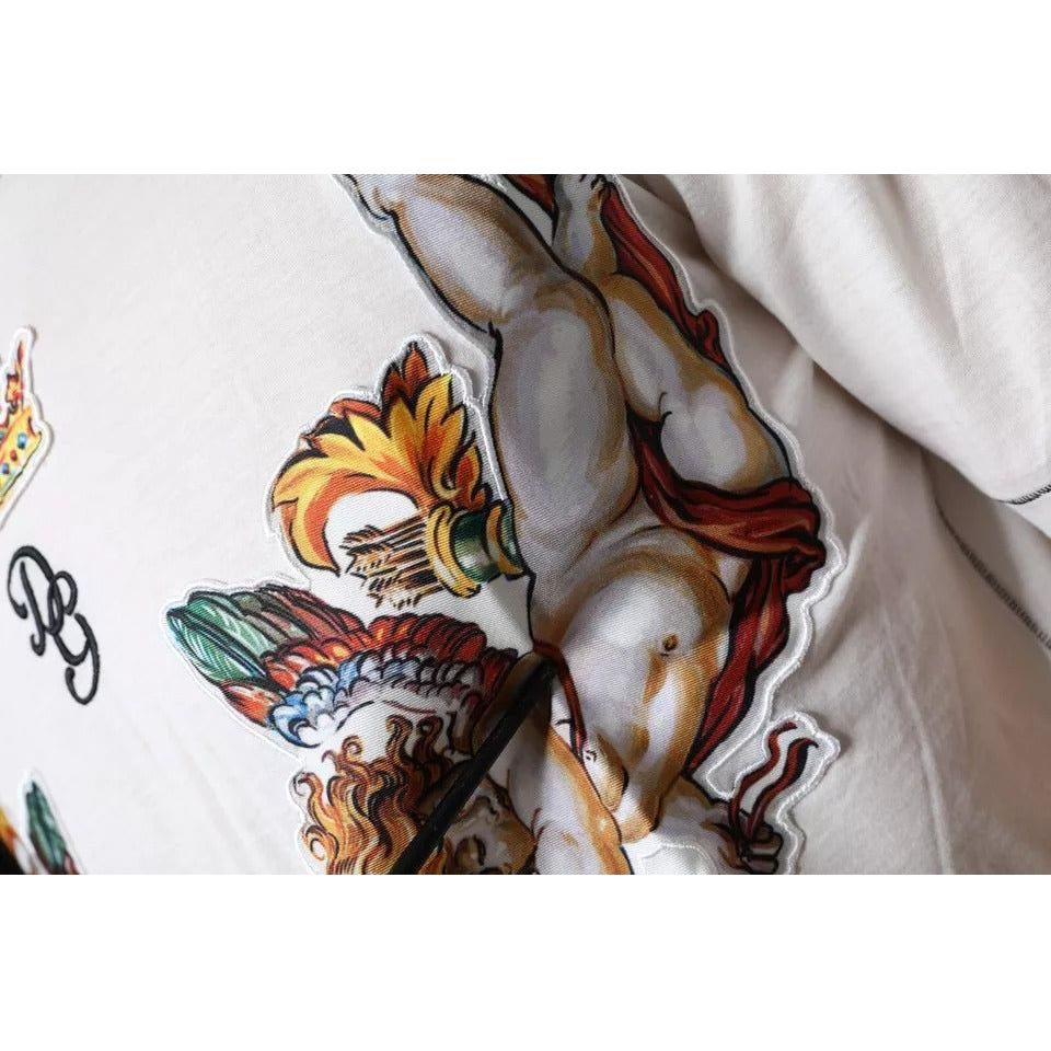Dolce & Gabbana White Angel Crown Print Crew Neck T-shirt TSH86640-46