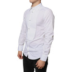 Dolce & Gabbana White Bib Cotton Poplin Formal Dress Shirt TSH84118-39