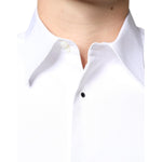 Dolce & Gabbana White Bib Cotton Poplin Formal Dress Shirt TSH84118-39