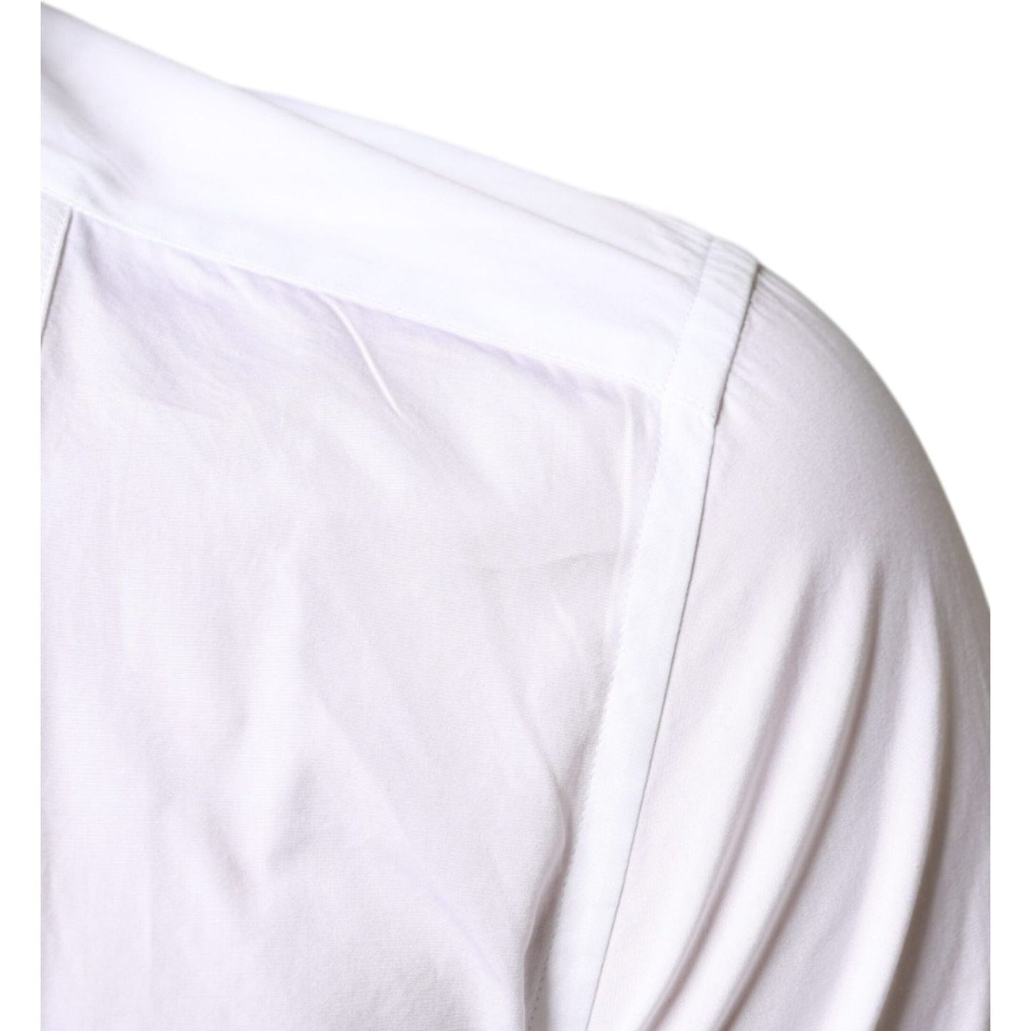 Dolce & Gabbana White Bib Cotton Poplin Formal Dress Shirt TSH84118-39