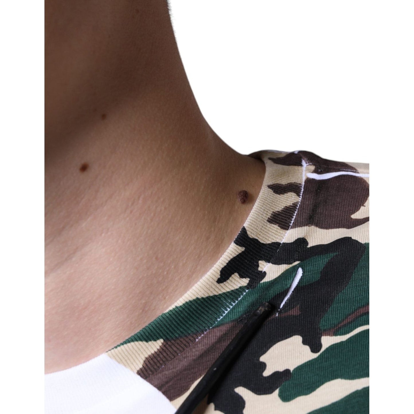 Dolce & Gabbana White Camouflage Stars Crew Neck T-shirt TSH86639-46