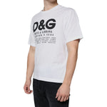 Dolce & Gabbana White Cotton DG Logo Print Casual T-shirt TSH86678-46