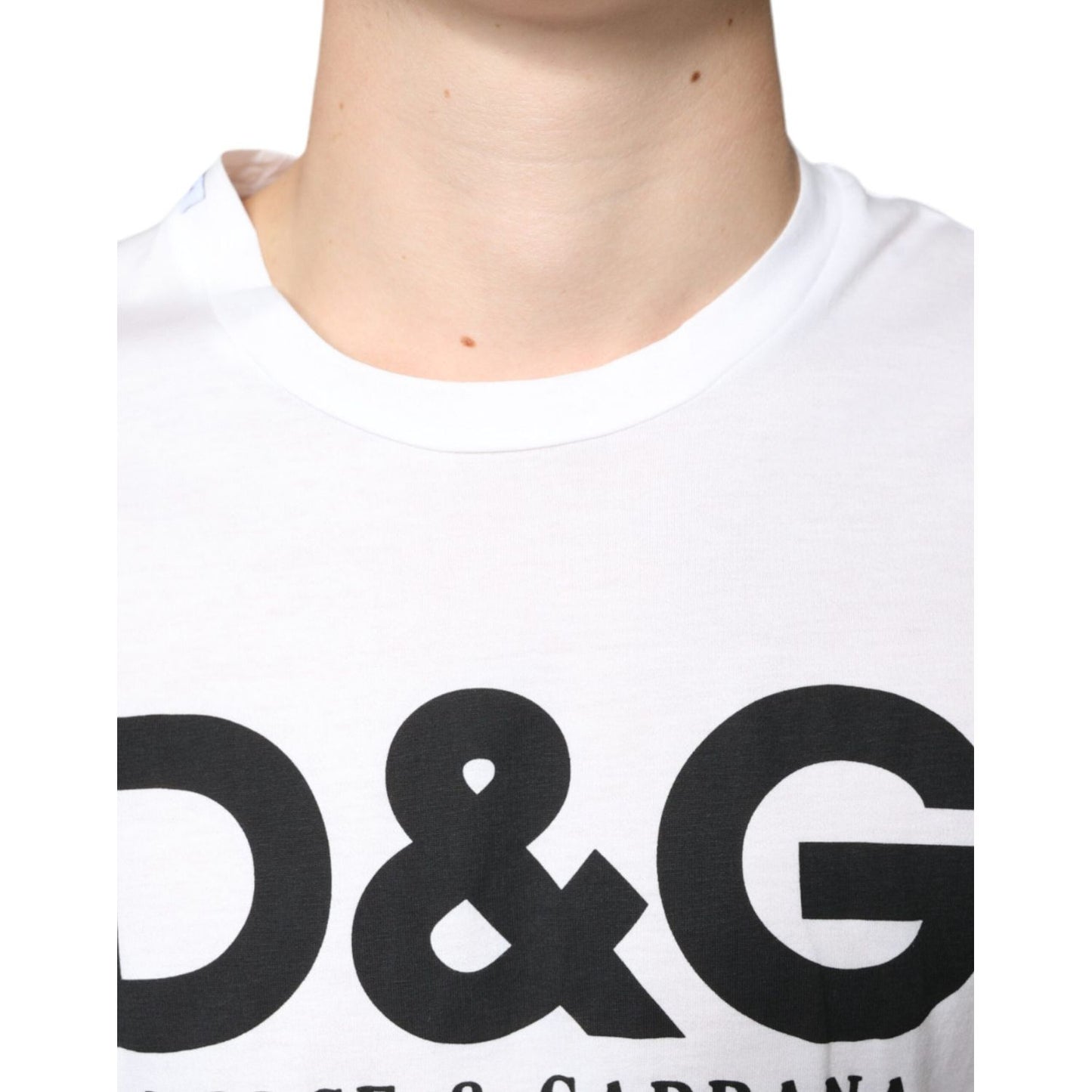 Dolce & Gabbana White Cotton DG Logo Print Casual T-shirt TSH86678-46