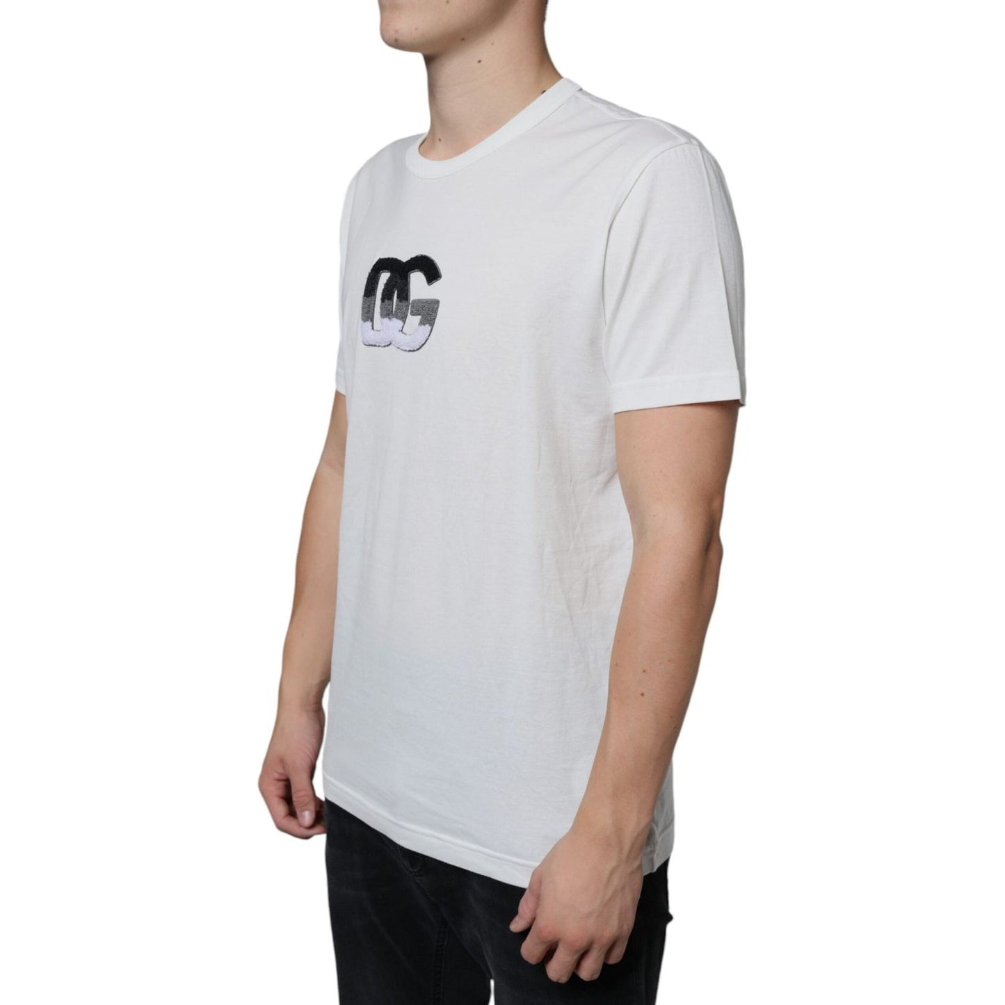 Dolce & Gabbana White Cotton DG Logo Print T-shirt TSH86642-52
