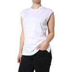 Dolce & Gabbana White Cotton Sleeveless Crew Neck T-shirt TSH86599-40