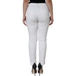 Dolce & Gabbana White Cotton Stretch Tattered Skinny Jeans PAN75523-48
