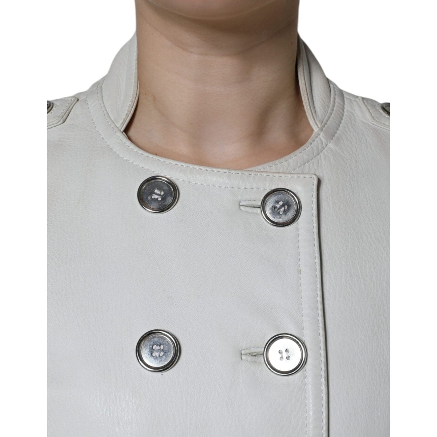 Dolce & Gabbana White Double Breasted Blazer Coat Jacket JKT4102-48
