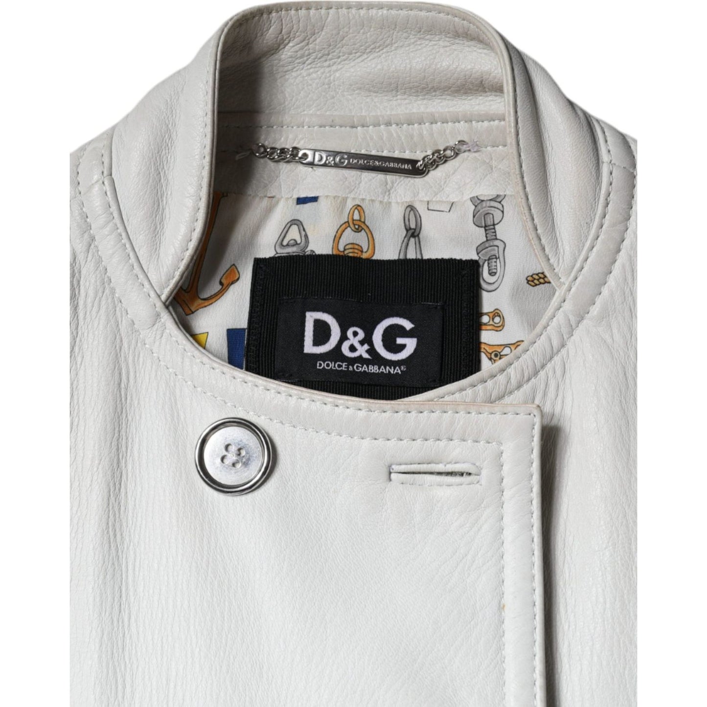 Dolce & Gabbana White Double Breasted Blazer Coat Jacket JKT4102-48