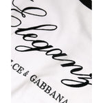Dolce & Gabbana White Eleganza Print Cotton Short Sleeves T-shirt TSH86597-46