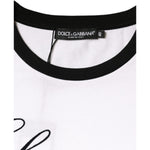 Dolce & Gabbana White Eleganza Print Cotton Short Sleeves T-shirt TSH86597-46