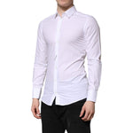 Dolce & Gabbana White GOLD Cotton Long Sleeve Formal Shirt