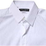 Dolce & Gabbana White GOLD Cotton Long Sleeve Formal Shirt