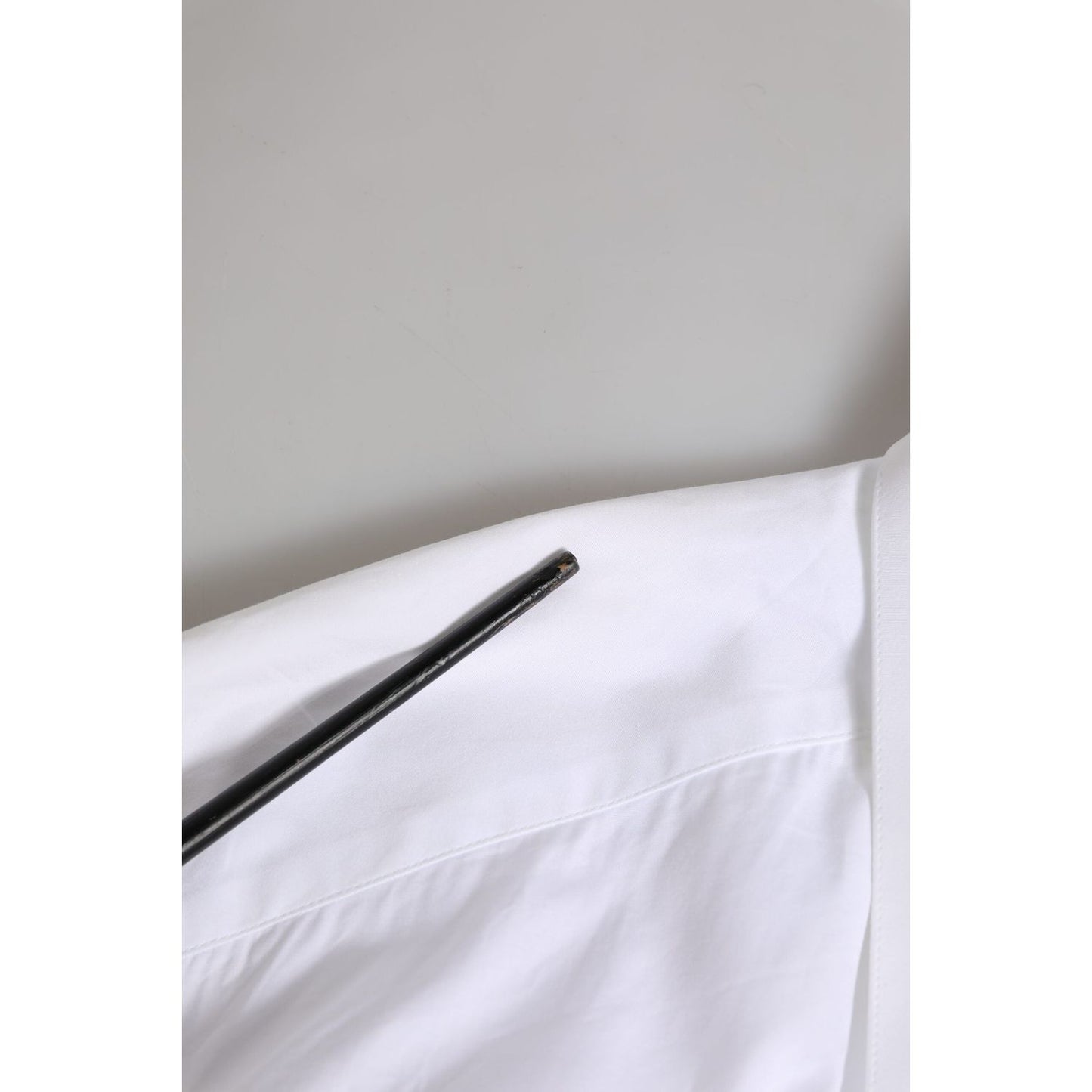 Dolce & Gabbana White GOLD Cotton Long Sleeve Formal Shirt