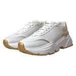 Dolce & Gabbana White Gold Leather Men Sneakers DAYMASTER Shoes LA5319#1-36