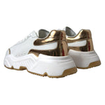 Dolce & Gabbana White Gold Leather Men Sneakers DAYMASTER Shoes LA5319#1-36