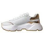 Dolce & Gabbana White Gold Leather Men Sneakers DAYMASTER Shoes LA5319#1-36