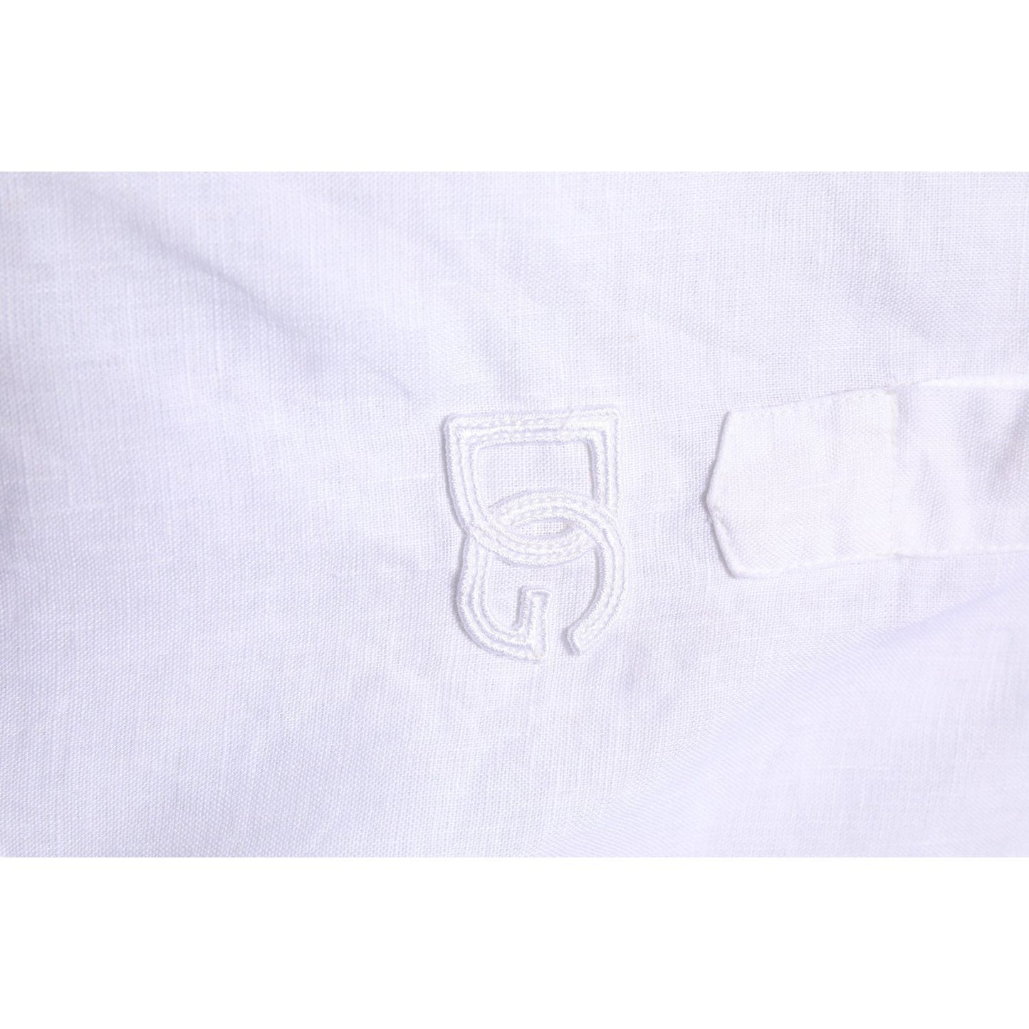 Dolce & Gabbana White Linen Long Sleeves Casual Men Shirt