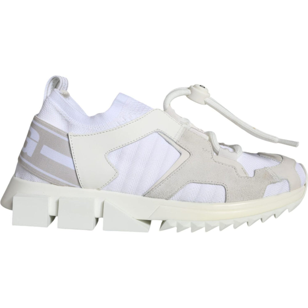Dolce & Gabbana White Mesh Sorrento Trekking Sneakers Shoes LA11678-36.5