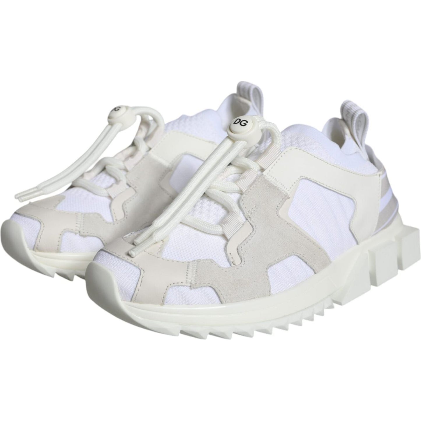 Dolce & Gabbana White Mesh Sorrento Trekking Sneakers Shoes LA11678-36.5