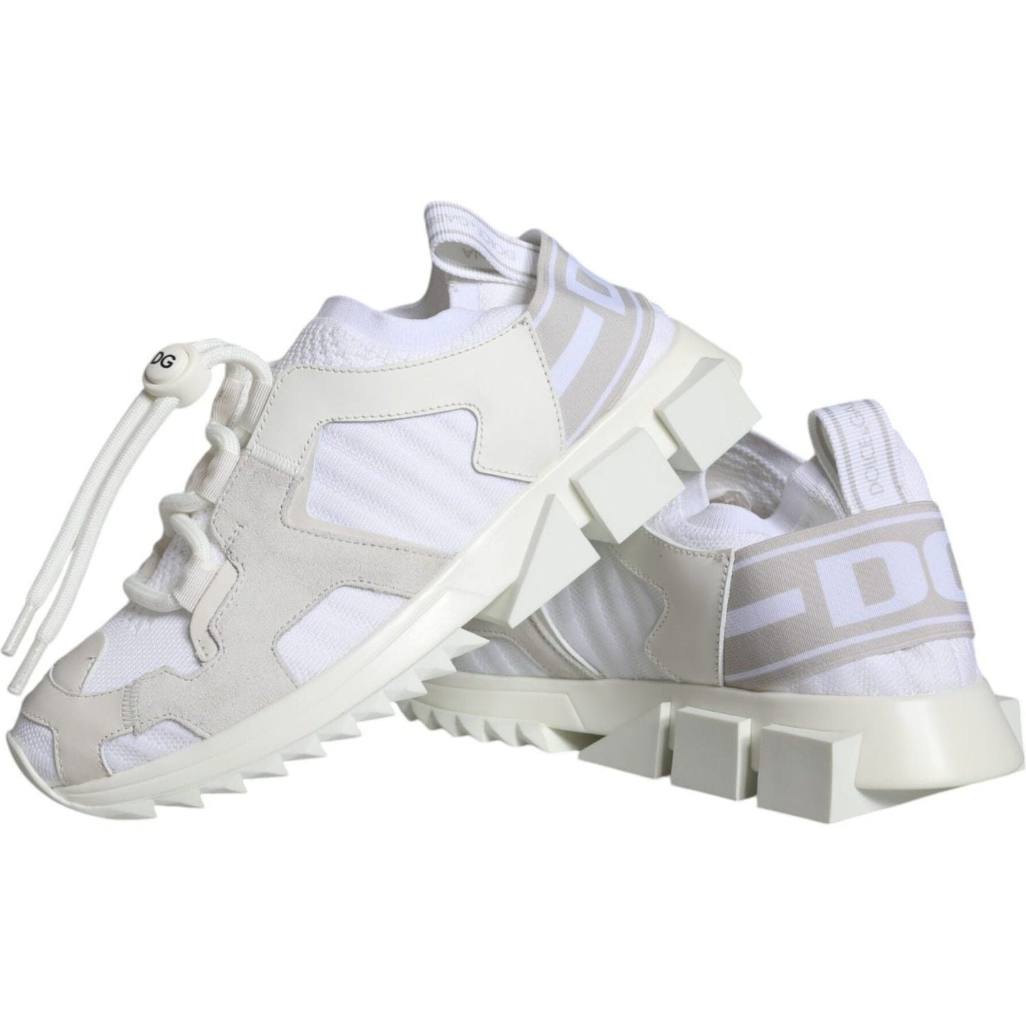 Dolce & Gabbana White Mesh Sorrento Trekking Sneakers Shoes LA11678-36.5