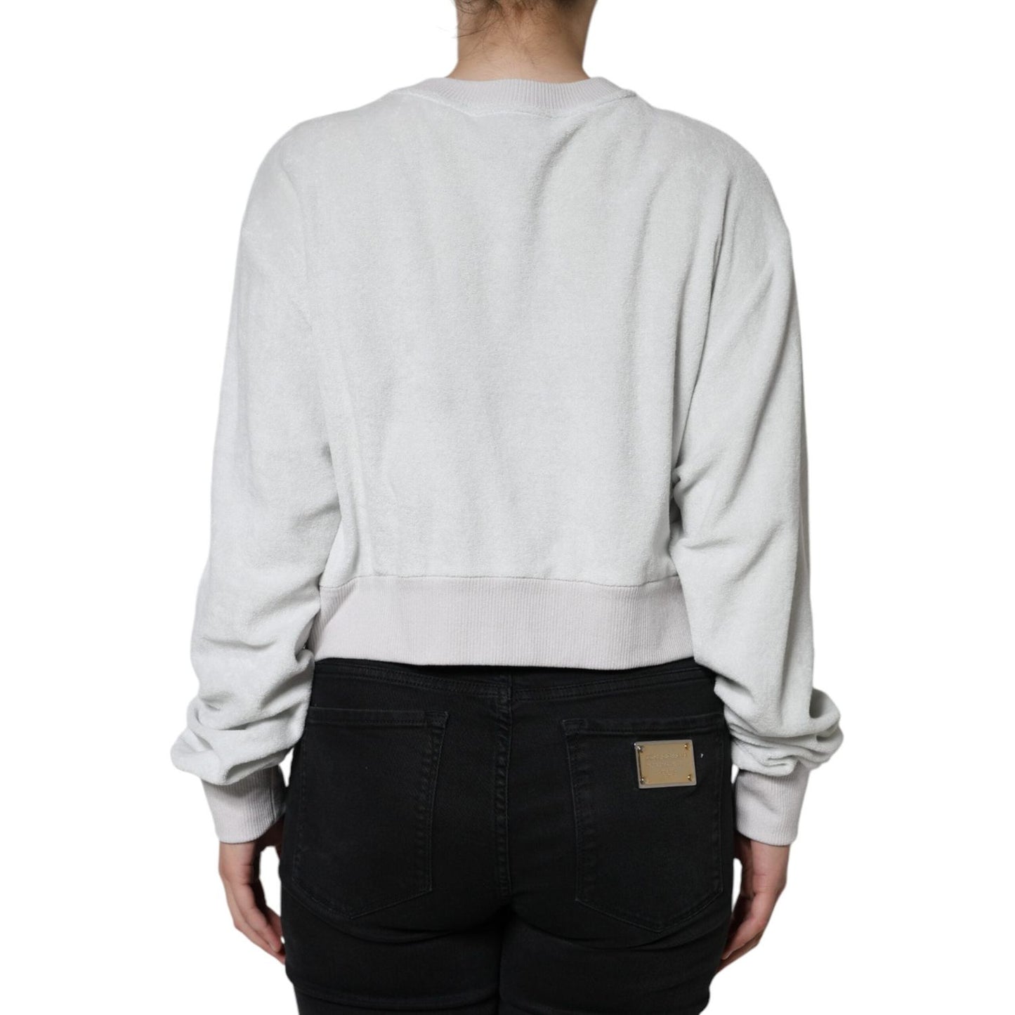 Dolce & Gabbana White Nylon Stretch Crew Neck Pullover Sweater TSH84222-40
