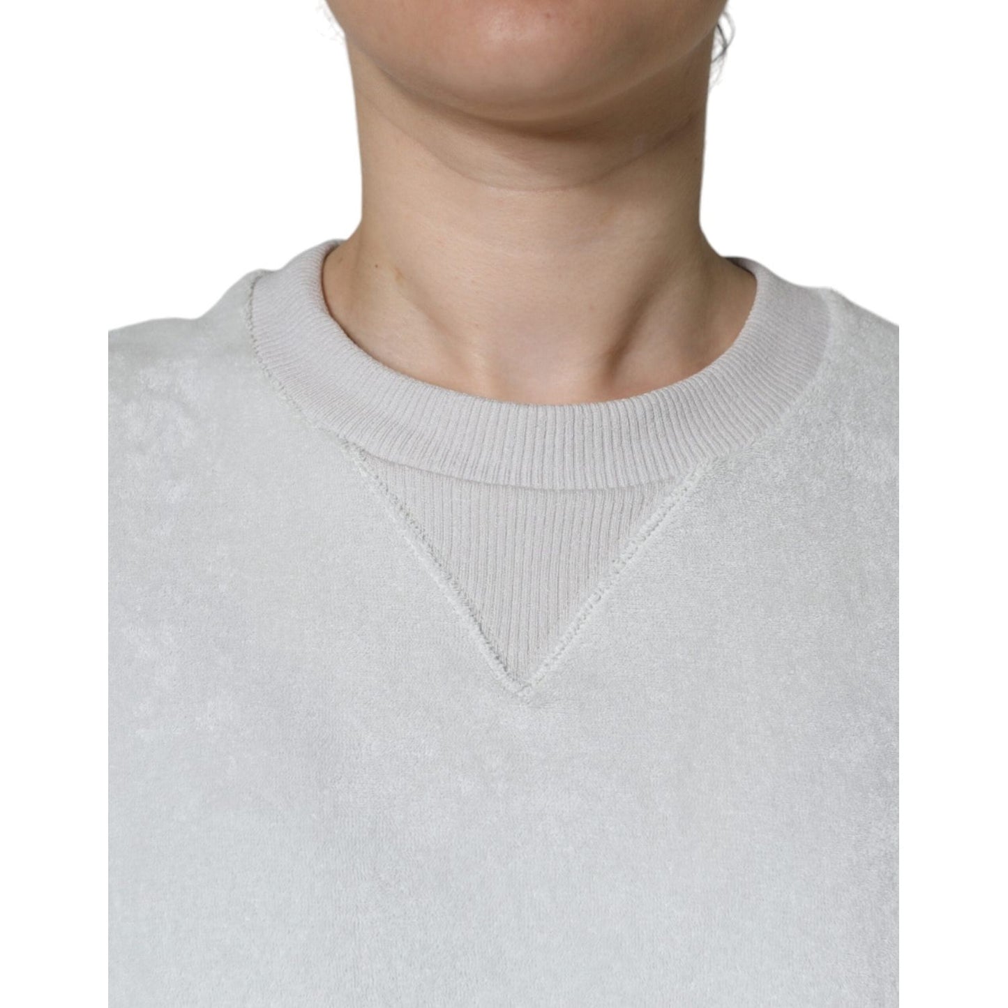 Dolce & Gabbana White Nylon Stretch Crew Neck Pullover Sweater TSH84222-40