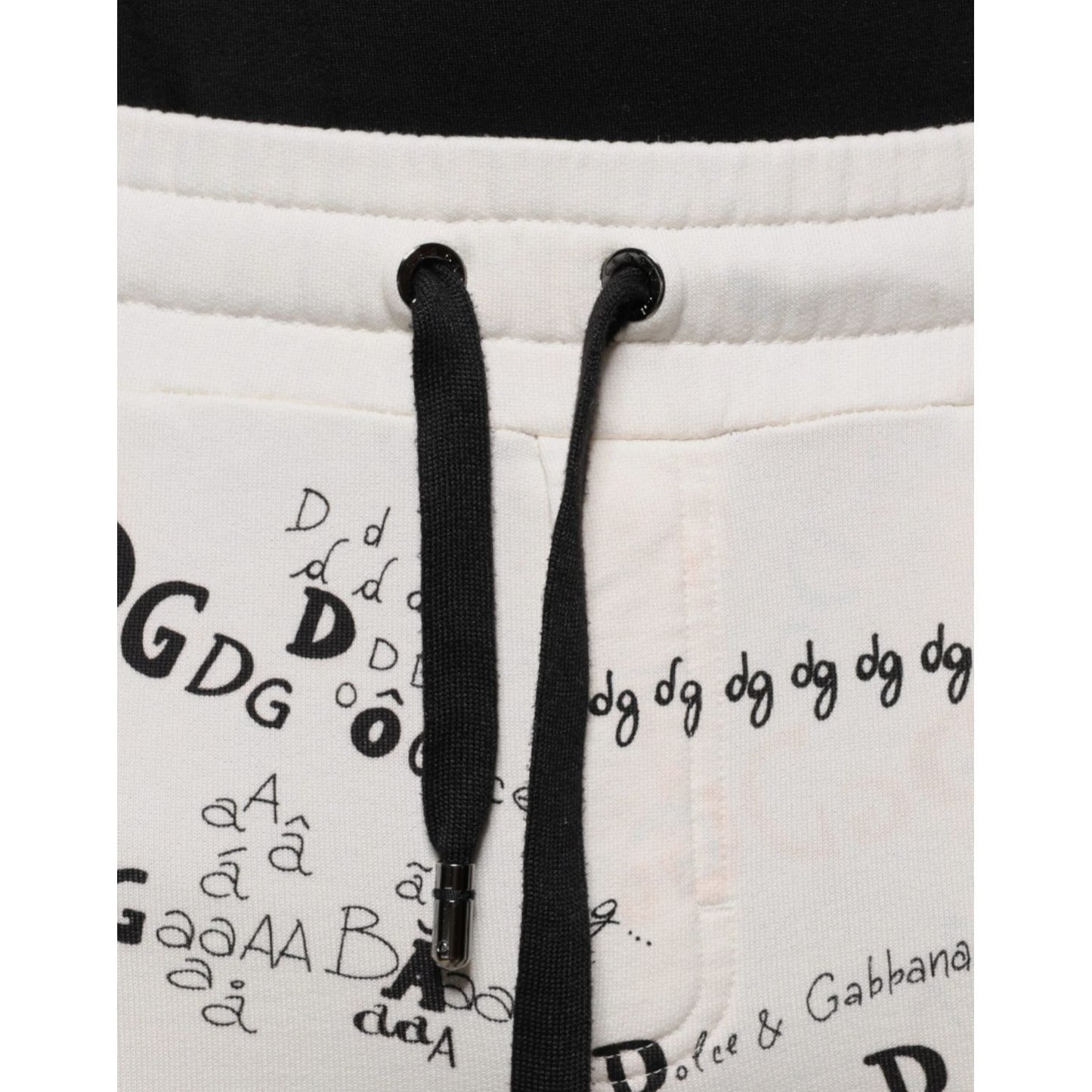 Dolce & Gabbana White Printed Cotton Jogger Sweatpants Pants PAN75608-44