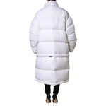 Dolce & Gabbana White Puffer Quilted Full Zip Coat Jacket JKT3815-40