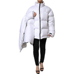 Dolce & Gabbana White Puffer Quilted Full Zip Coat Jacket JKT3815-40