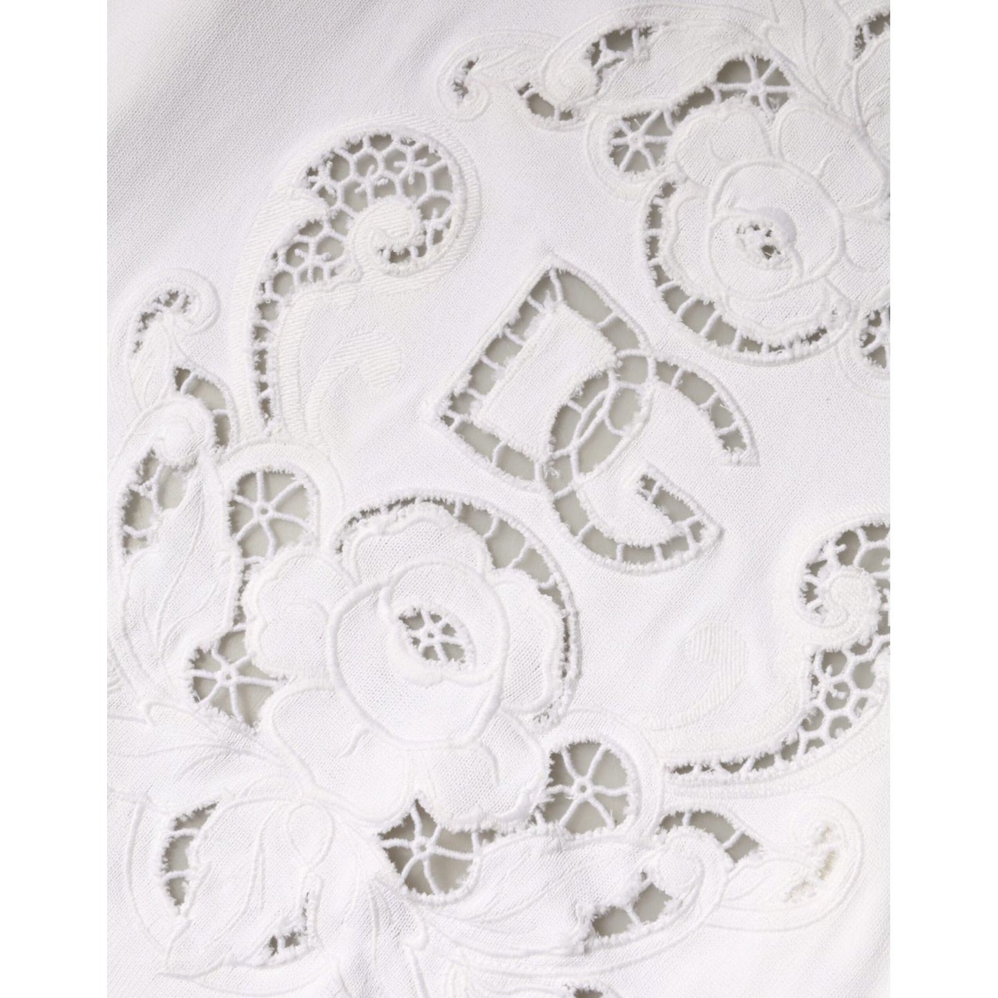 Dolce & Gabbana White Viscose Floral Cut Out Cardigan Sweater JKT4118-44