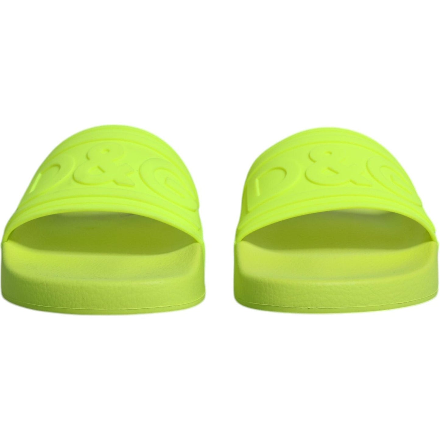 Dolce & Gabbana Green Rubber Slides Sandals Beachwear Shoes